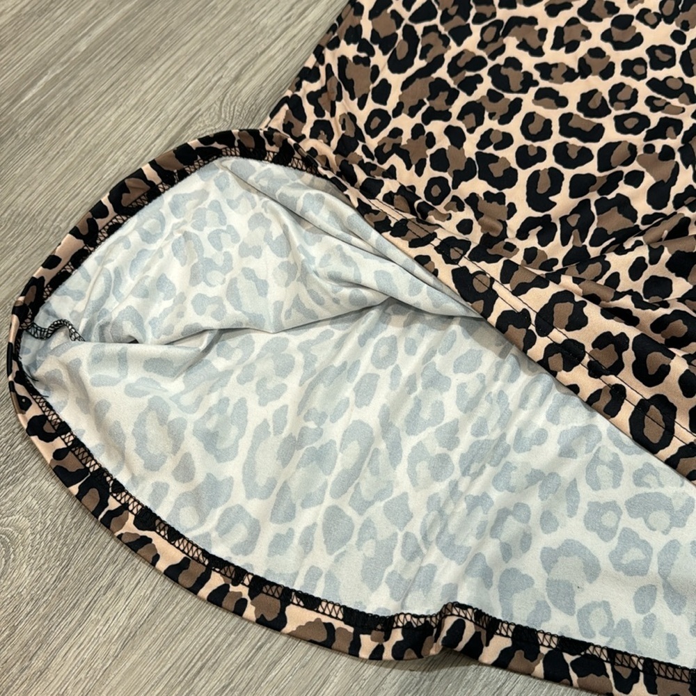 Women’s Coverup Causal Dress Lounge Sleep Leopard Animal Print Razor Back Medium - Picture 6 of 12